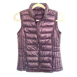 32 Degrees Women Lightweight Vest Down Packable Purple Chevron Sz M